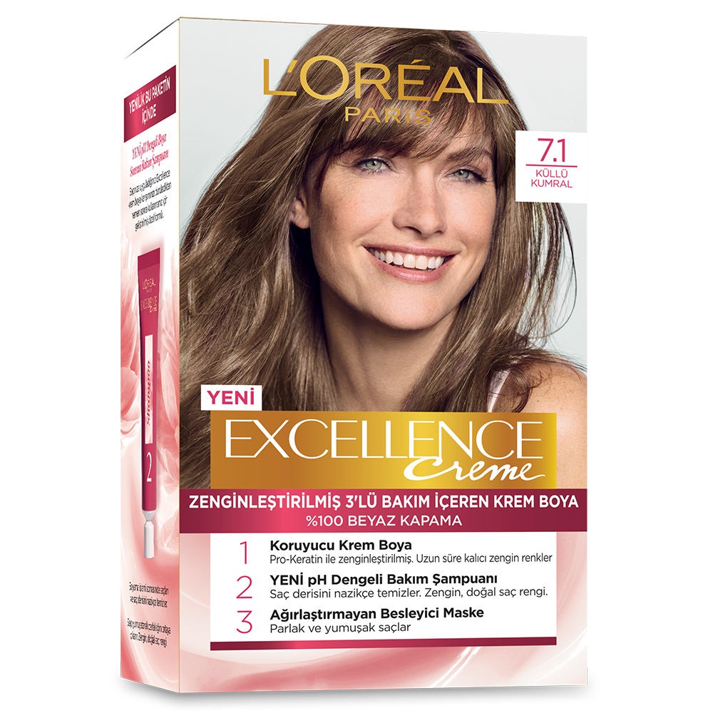 رنگ موی لورال شماره 7/1 بلوند دودی LOREAL