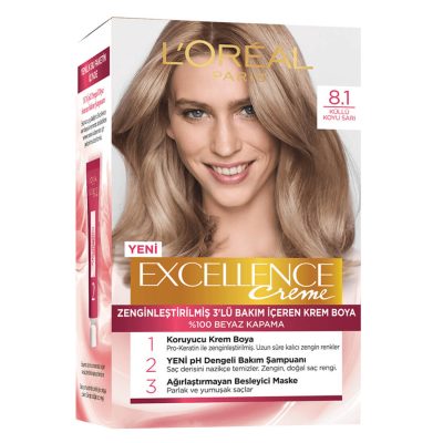 رنگ موی لورال شماره 8/1 بلوند دودی LOREAL
