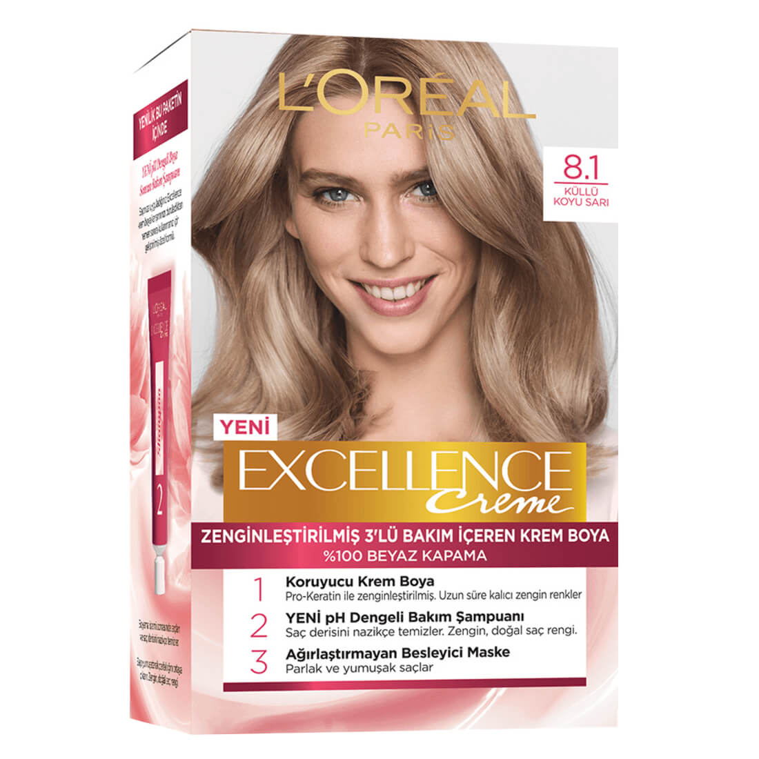 رنگ موی لورال شماره 8/1 بلوند دودی LOREAL