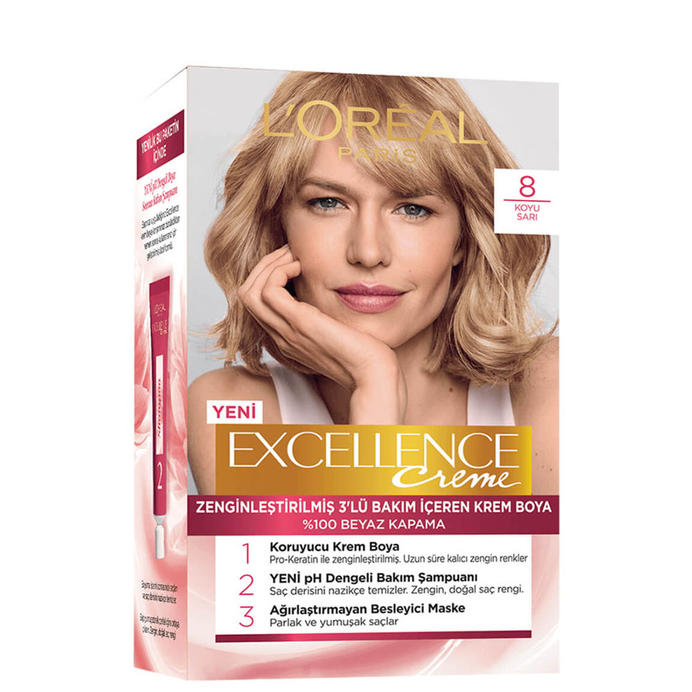 رنگ موی لورال شماره 8 LOREAL